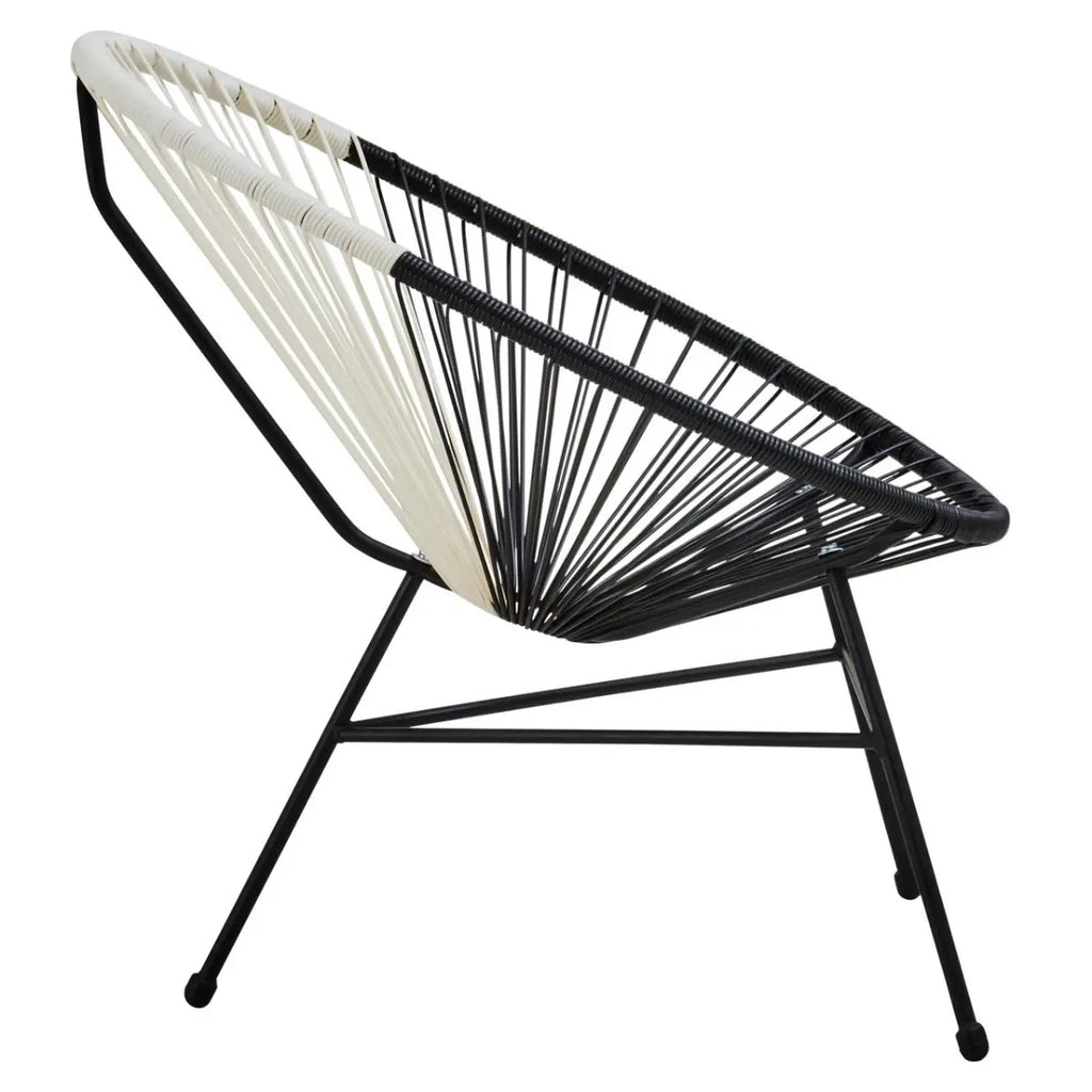REGINA STUDIO Frank Dual Tone Rattan And Steel 3-Piece Patio Set, 2 Chairs 1 Table
