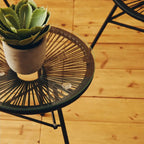 REGINA STUDIO Frank Dual Tone Rattan And Steel 3-Piece Patio Set, 2 Chairs 1 Table