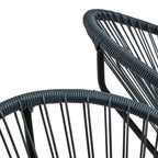 REGINA STUDIO Frank Grey Rattan And Steel 3-Piece Patio Set, 2 Chairs 1 Table