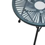 REGINA STUDIO Frank Grey Rattan And Steel 3-Piece Patio Set, 2 Chairs 1 Table