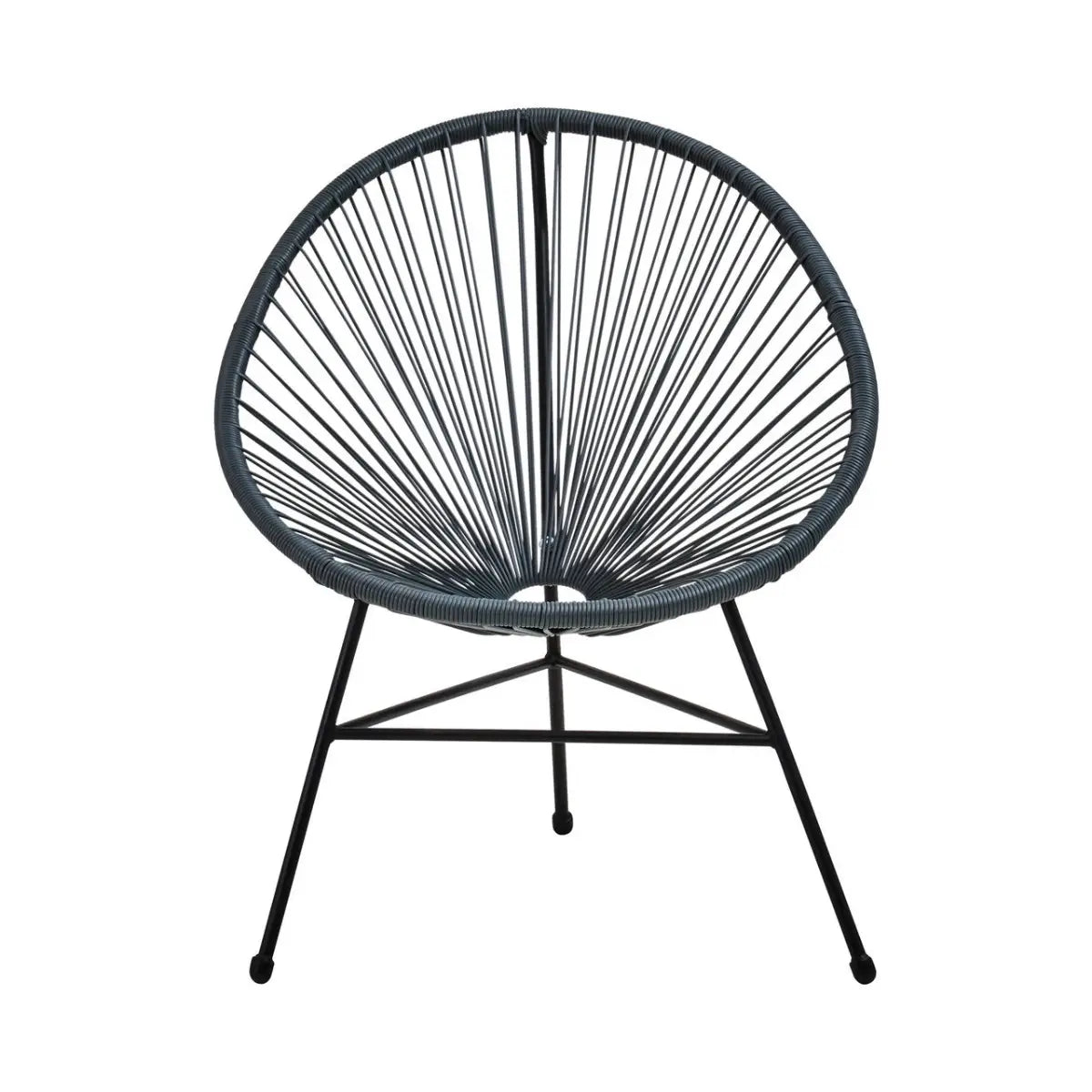 REGINA STUDIO Frank Grey Rattan And Steel 3-Piece Patio Set, 2 Chairs 1 Table