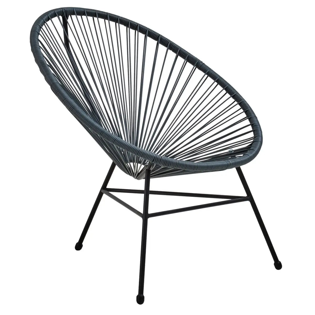 REGINA STUDIO Frank Grey Rattan And Steel 3-Piece Patio Set, 2 Chairs 1 Table
