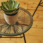REGINA STUDIO Frank Grey Rattan And Steel 3-Piece Patio Set, 2 Chairs 1 Table