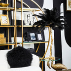 REGINA STUDIO Gaga Black Ostrich Feather Table Lamp