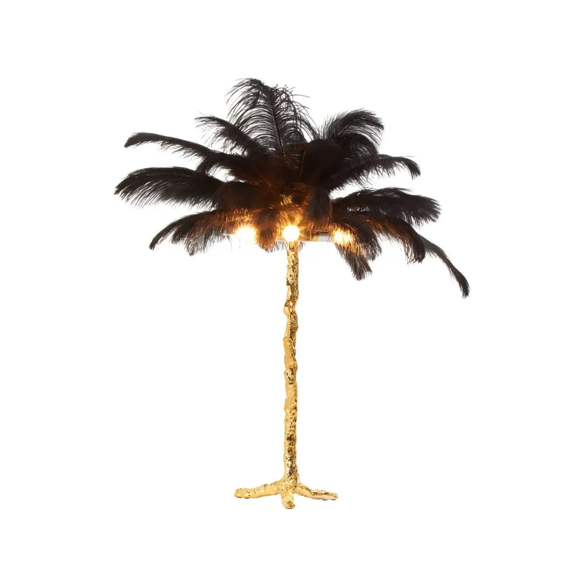 REGINA STUDIO Gaga Black Ostrich Feather Table Lamp