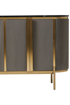 REGINA STUDIO Gatsby Grey 4-Door Sideboard With Black Marble Top and Gold Finish, 160 x 40 cm