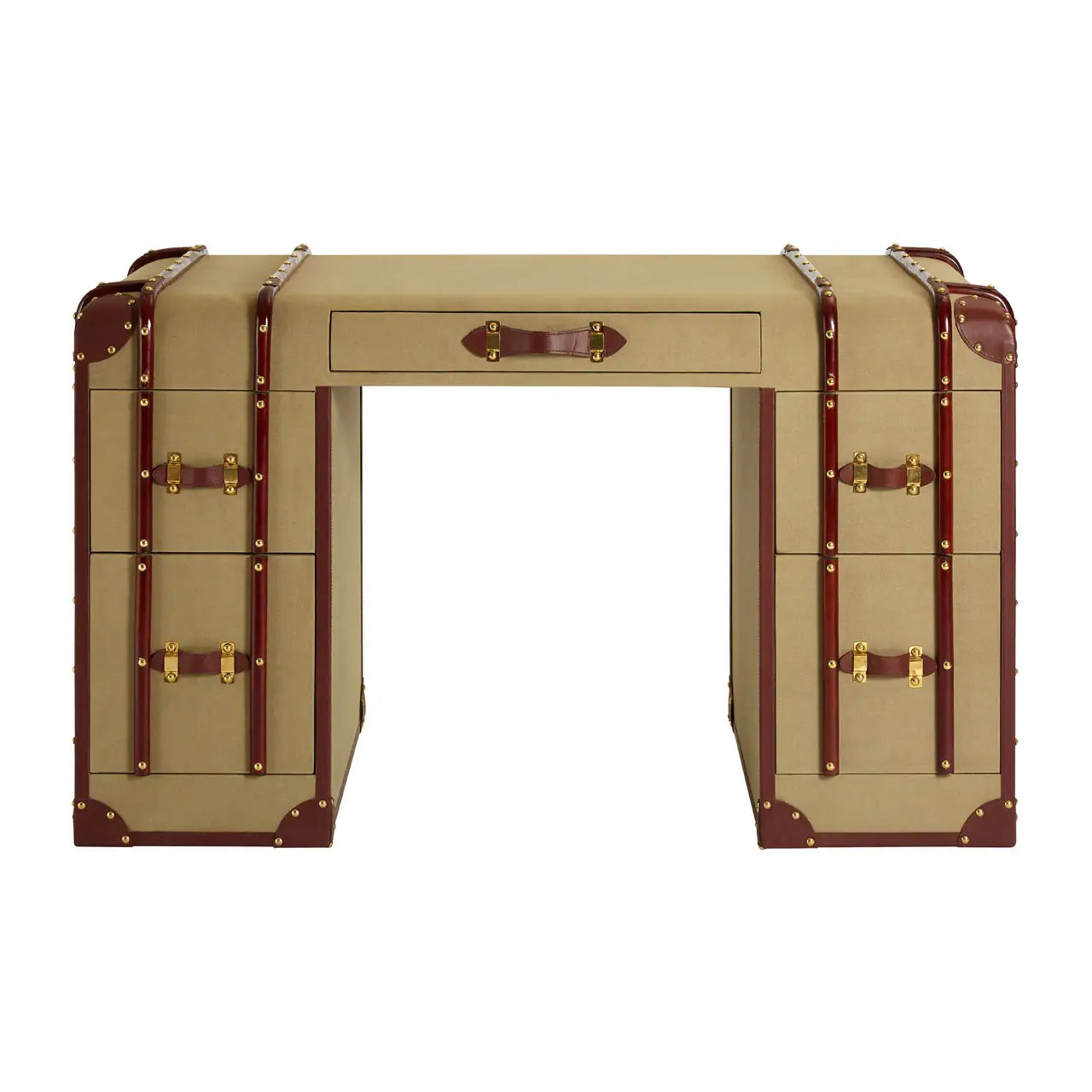 REGINA STUDIO Gulliver Leather Trim Canvas Desk, 135 x 80 cm