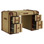 REGINA STUDIO Gulliver Leather Trim Canvas Desk, 135 x 80 cm