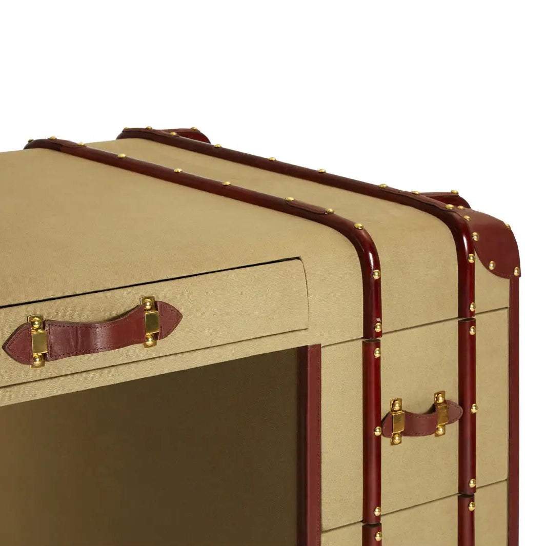 REGINA STUDIO Gulliver Leather Trim Canvas Desk, 135 x 80 cm