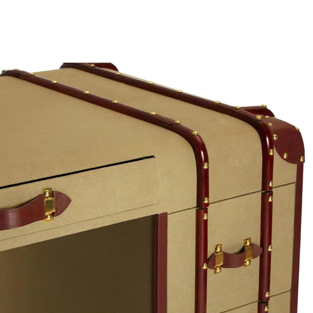 REGINA STUDIO Gulliver Leather Trim Canvas Desk, 135 x 80 cm