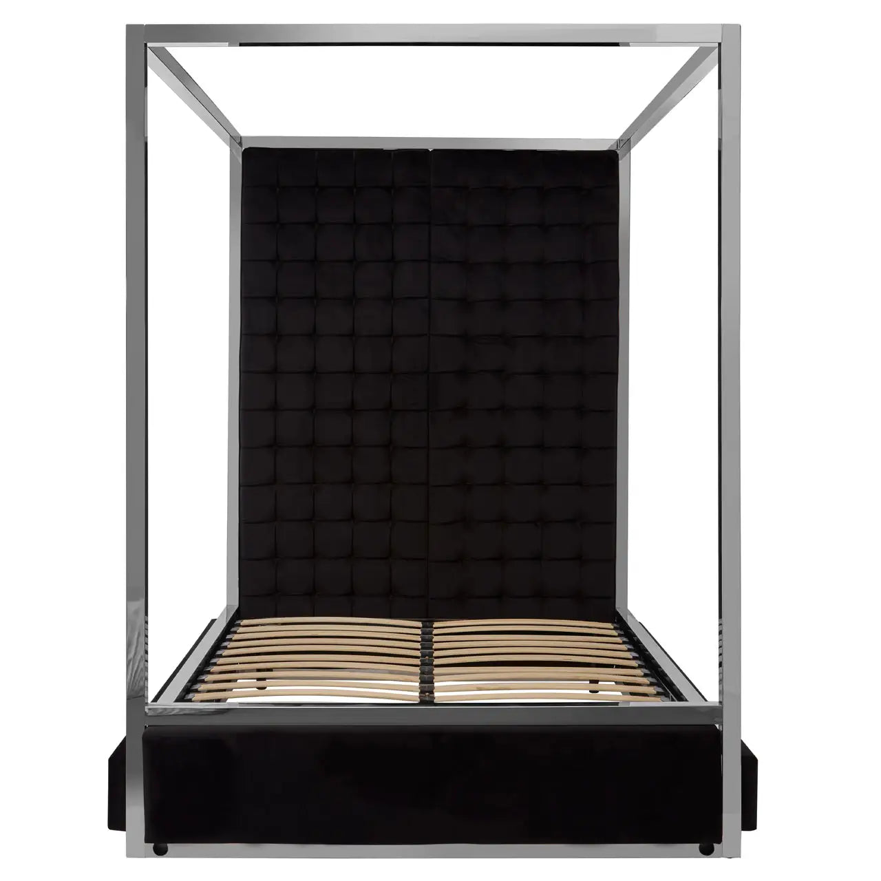 REGINA STUDIO Hollywood Black Velvet KING SIZE Four Poster Statement Bed