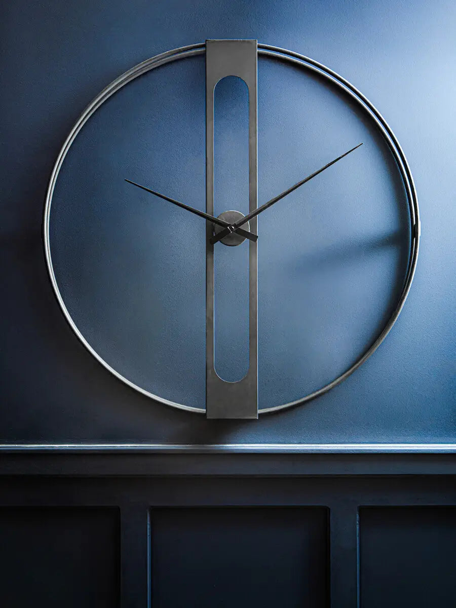 REGINA STUDIO Kitty Black Dual Ring Statement Wall Clock, Ø 107 cm