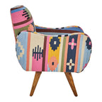REGINA STUDIO Lima Multi-Coloured Fabric Accent Chair with Mango Wood Legs