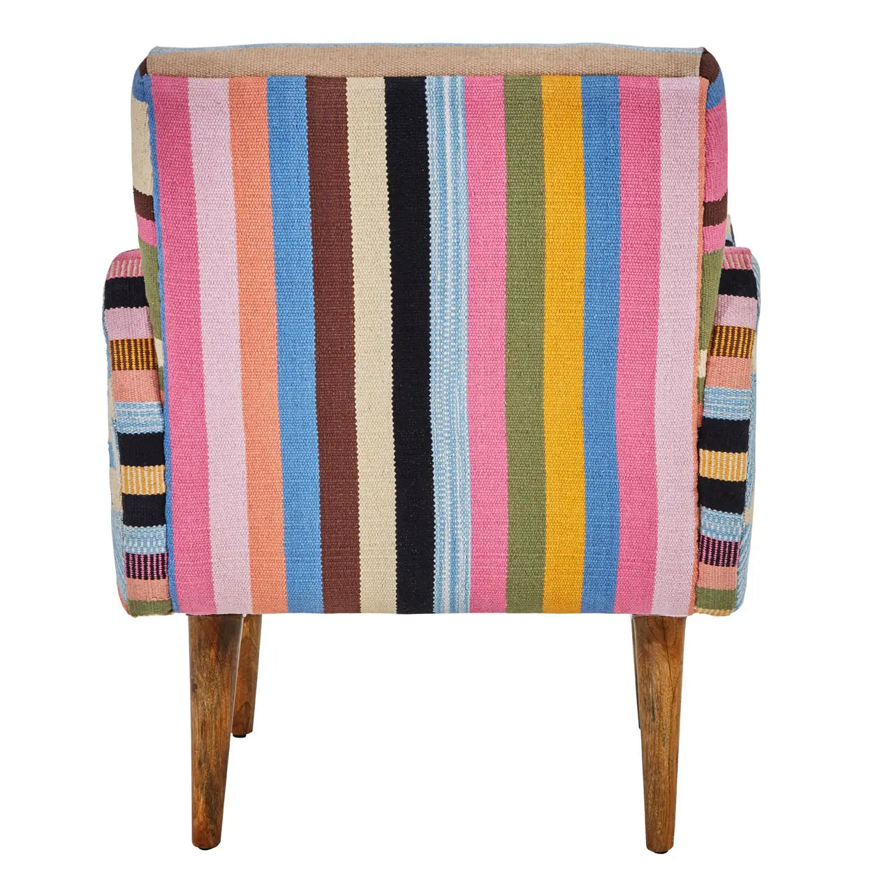 REGINA STUDIO Lima Multi-Coloured Fabric Accent Chair with Mango Wood Legs