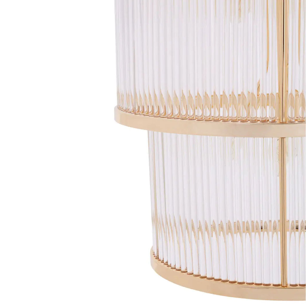 REGINA STUDIO London 3-Tier Gold Finish Glass Statement Chandelier