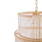 REGINA STUDIO London 3-Tier Gold Finish Glass Statement Chandelier