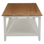 REGINA STUDIO Louis Natural Oak and Birch Coffee Table with White Base