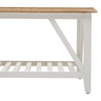 REGINA STUDIO Louis Natural Oak and Birch Coffee Table with White Base