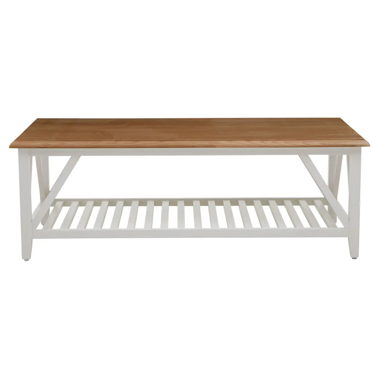 REGINA STUDIO Louis Natural Oak and Birch Coffee Table with White Base