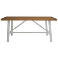 REGINA STUDIO Louis Natural Oak and Birch Rectangular Dining Table with White Base