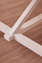 REGINA STUDIO Louis Natural Oak and Birch Rectangular Dining Table with White Base