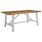 REGINA STUDIO Louis Natural Oak and Birch Rectangular Dining Table with White Base
