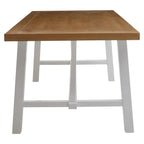 REGINA STUDIO Louis Natural Oak and Birch Rectangular Dining Table with White Base