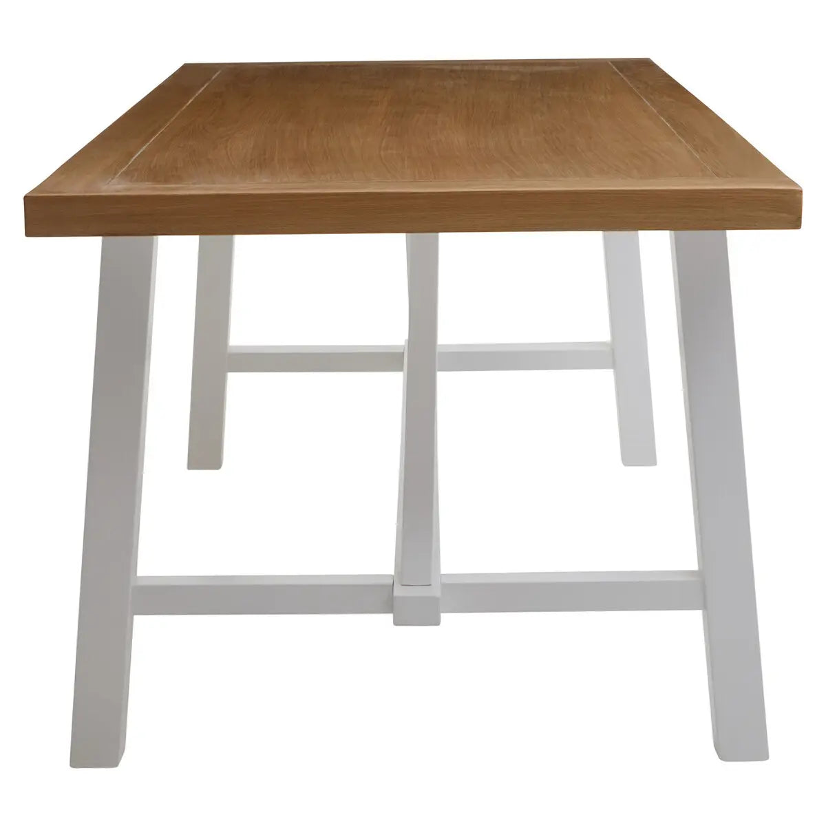 REGINA STUDIO Louis Natural Oak and Birch Rectangular Dining Table with White Base