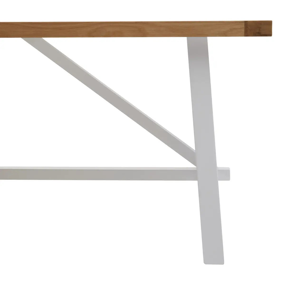 REGINA STUDIO Louis Natural Oak and Birch Rectangular Dining Table with White Base