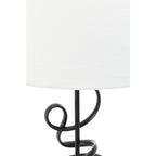 REGINA STUDIO Matte Black Squiggle Table Lamp with White Linen Shade