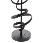 REGINA STUDIO Matte Black Squiggle Table Lamp with White Linen Shade