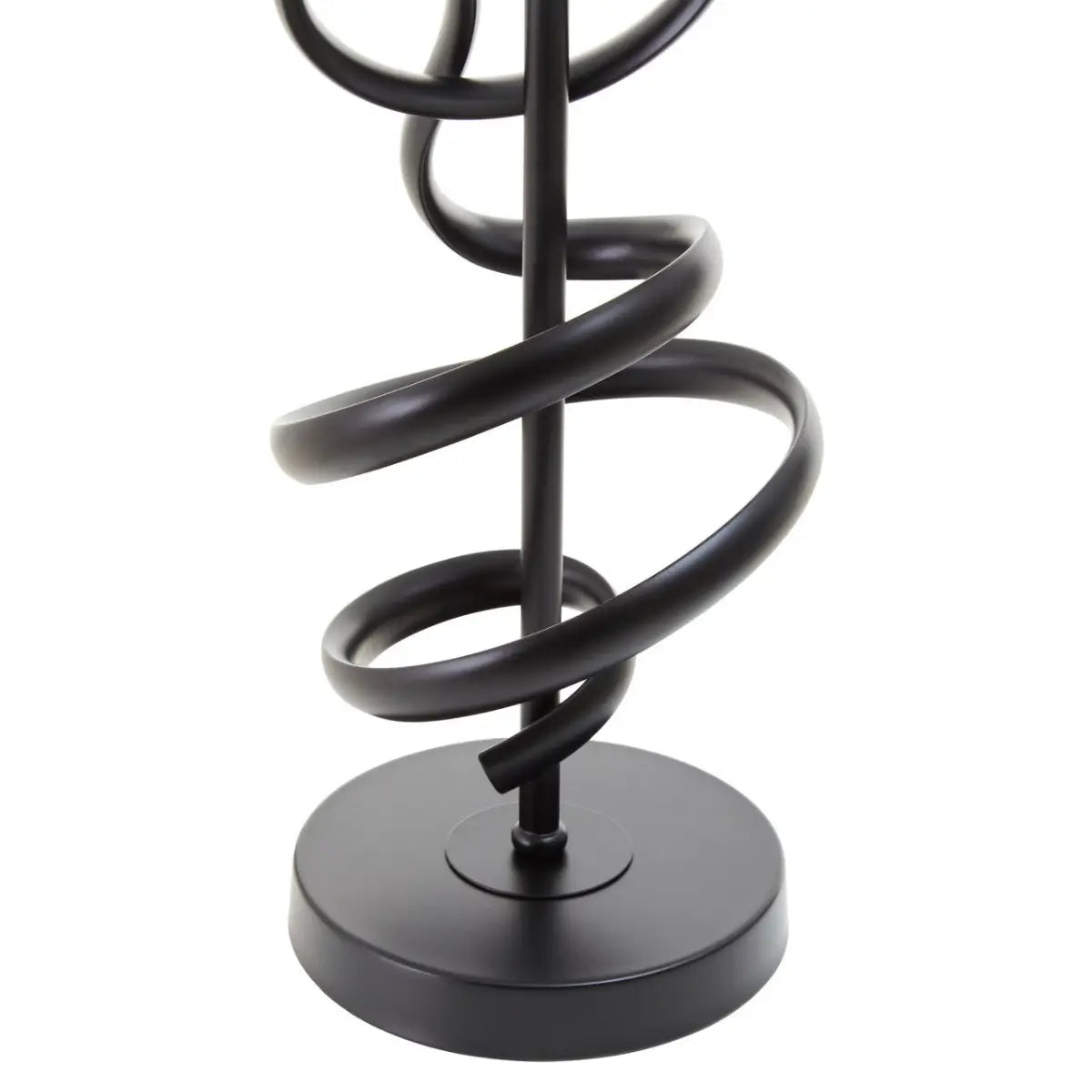 REGINA STUDIO Matte Black Squiggle Table Lamp with White Linen Shade