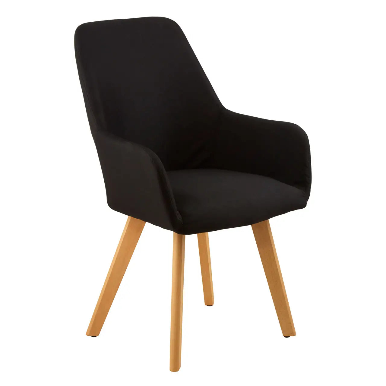 REGINA STUDIO Oslo Upholstered Dining and Leisure Chair with Beechwood Legs, Black, Scandi Design, 93 x 60 x 59 cm