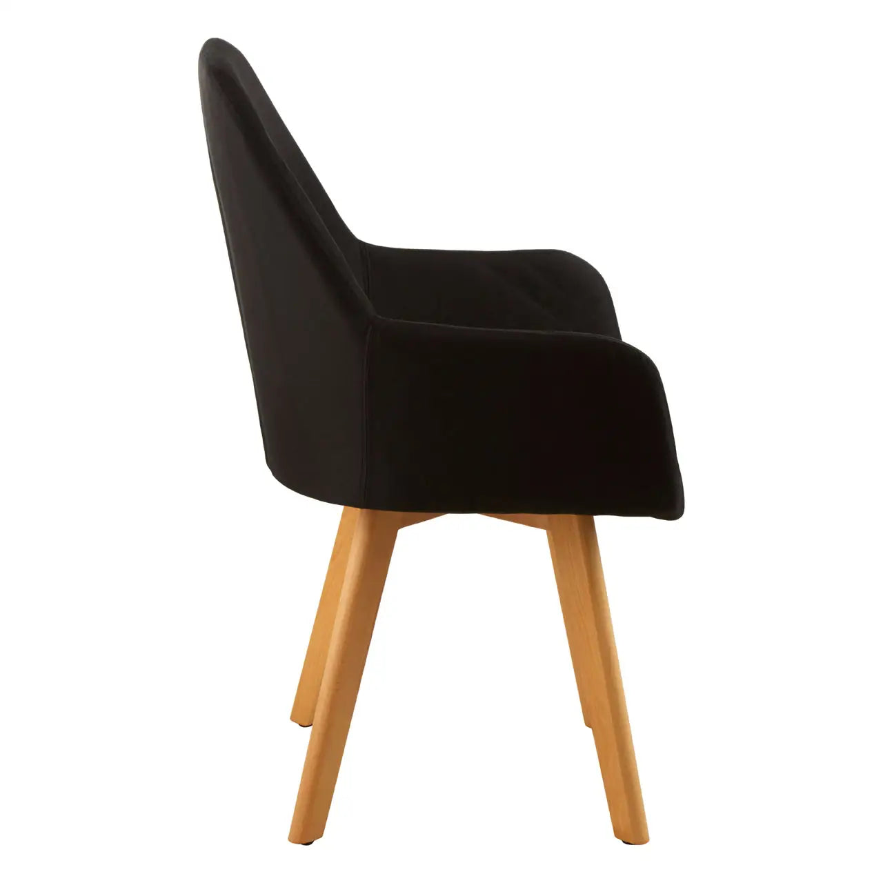 REGINA STUDIO Oslo Upholstered Dining and Leisure Chair with Beechwood Legs, Black, Scandi Design, 93 x 60 x 59 cm