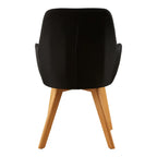 REGINA STUDIO Oslo Upholstered Dining and Leisure Chair with Beechwood Legs, Black, Scandi Design, 93 x 60 x 59 cm