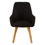 REGINA STUDIO Oslo Upholstered Dining and Leisure Chair with Beechwood Legs, Black, Scandi Design, 93 x 60 x 59 cm