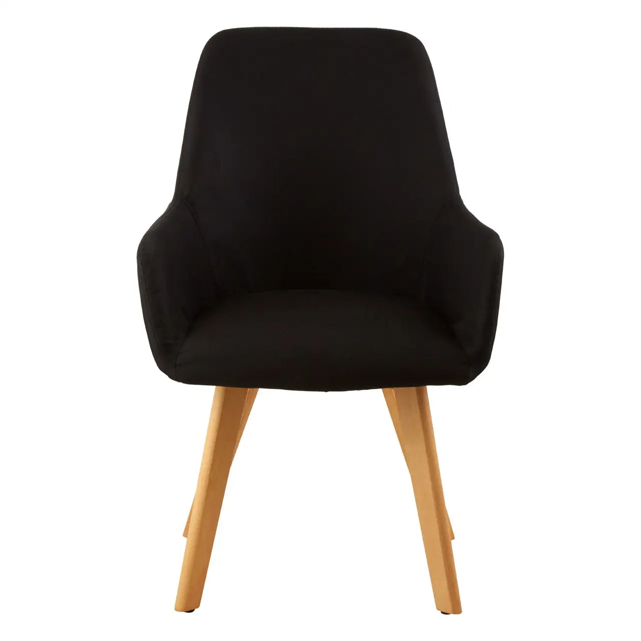 REGINA STUDIO Oslo Upholstered Dining and Leisure Chair with Beechwood Legs, Black, Scandi Design, 93 x 60 x 59 cm