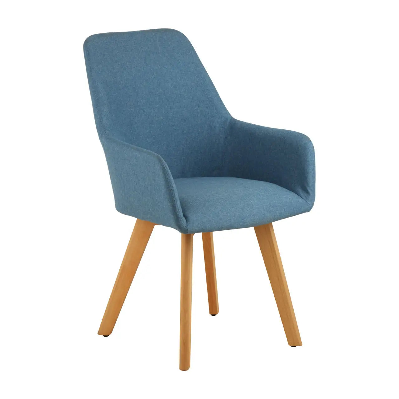 REGINA STUDIO Oslo Upholstered Dining and Leisure Chair with Beechwood Legs, Blue, Scandi Design, 93 x 60 x 59 cm