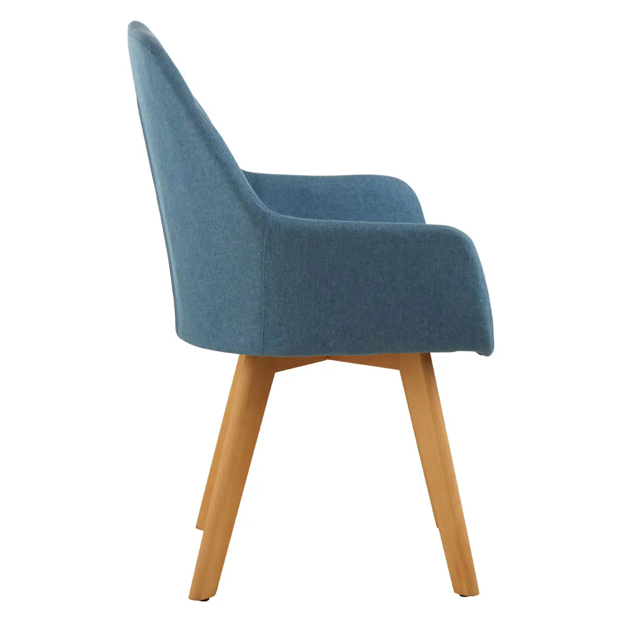 REGINA STUDIO Oslo Upholstered Dining and Leisure Chair with Beechwood Legs, Blue, Scandi Design, 93 x 60 x 59 cm