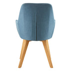 REGINA STUDIO Oslo Upholstered Dining and Leisure Chair with Beechwood Legs, Blue, Scandi Design, 93 x 60 x 59 cm