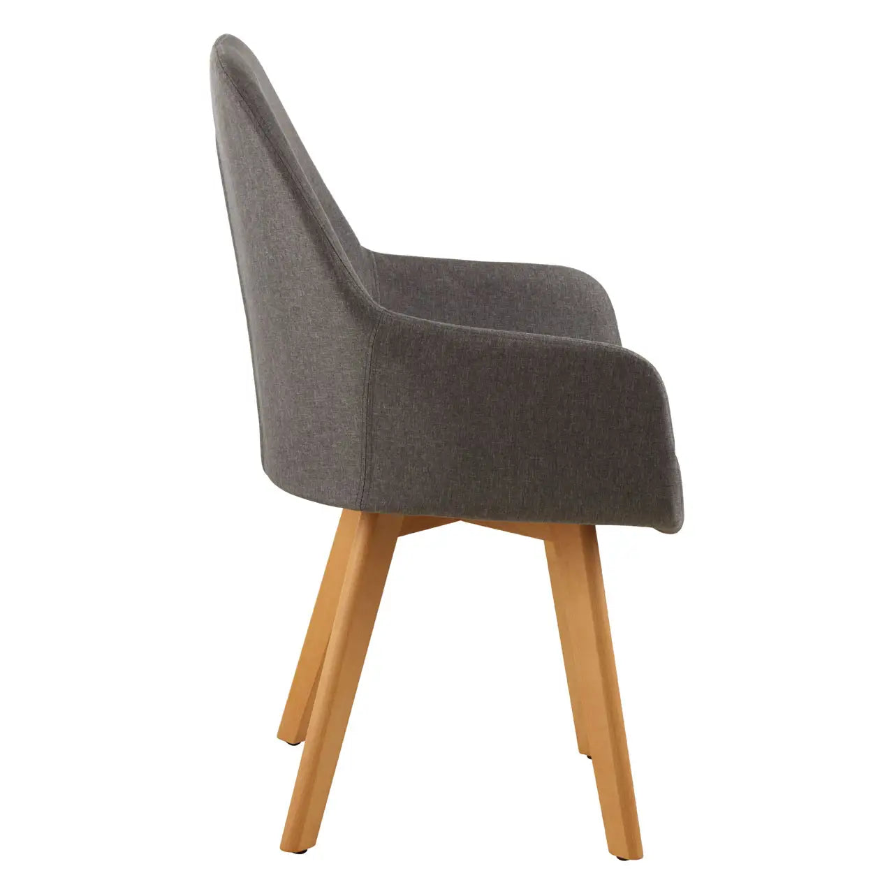REGINA STUDIO Oslo Upholstered Dining and Leisure Chair with Beechwood Legs, Grey Linen, Scandi Design, 93 x 60 x 59 cm