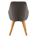 REGINA STUDIO Oslo Upholstered Dining and Leisure Chair with Beechwood Legs, Grey Linen, Scandi Design, 93 x 60 x 59 cm