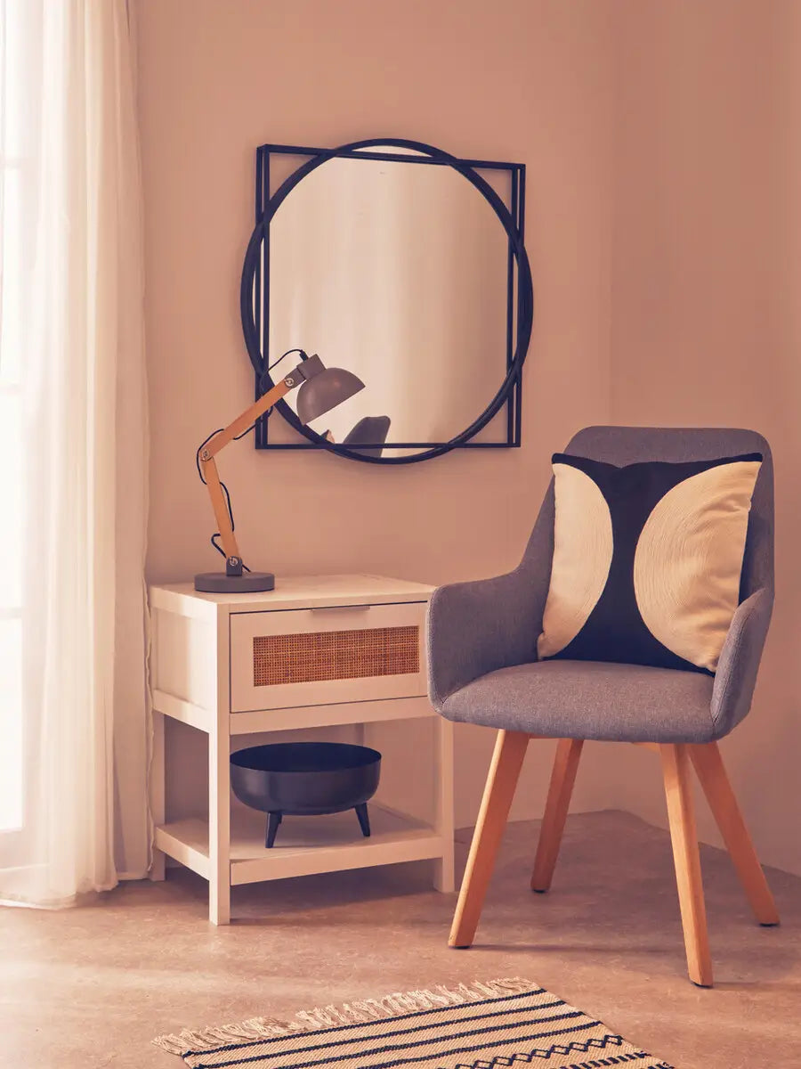 REGINA STUDIO Oslo Upholstered Dining and Leisure Chair with Beechwood Legs, Grey Linen, Scandi Design, 93 x 60 x 59 cm