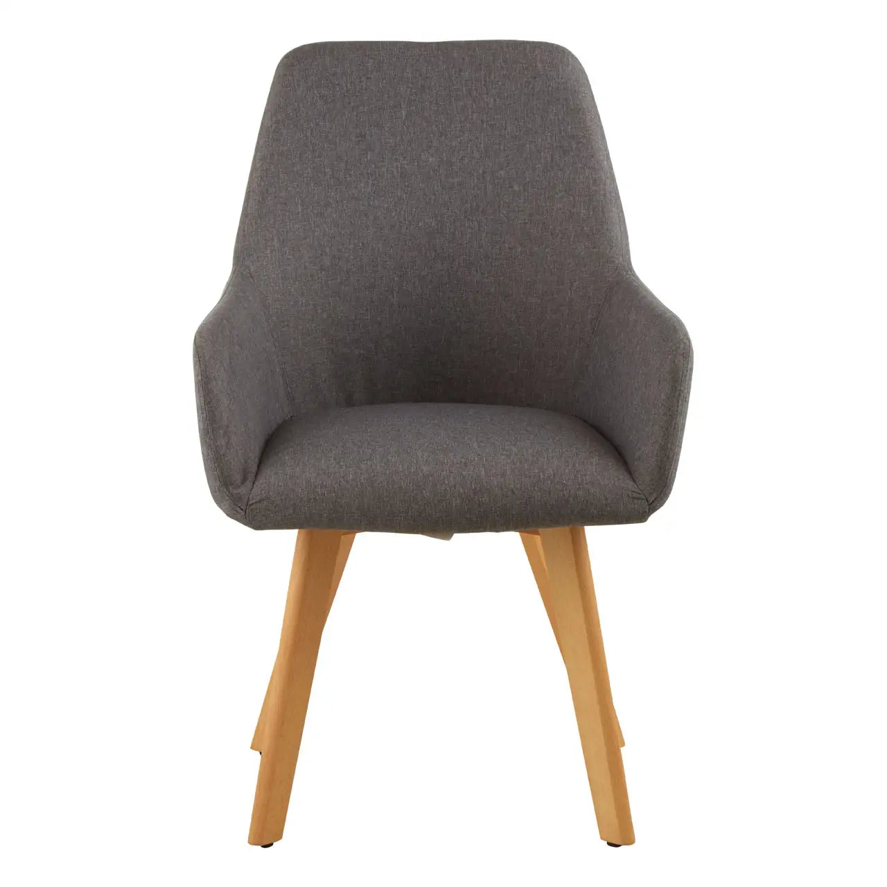 REGINA STUDIO Oslo Upholstered Dining and Leisure Chair with Beechwood Legs, Grey Linen, Scandi Design, 93 x 60 x 59 cm