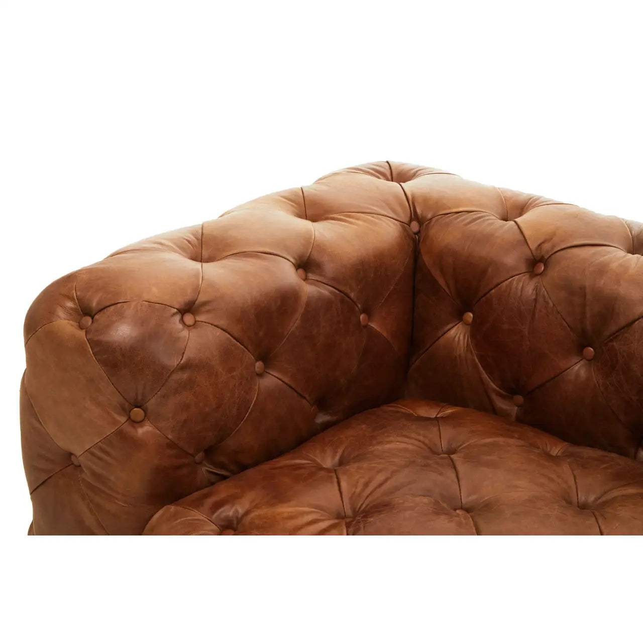 REGINA STUDIO Rancher | Brown Tufted Leather Modular Sofa | Right Arm | 2-Seater