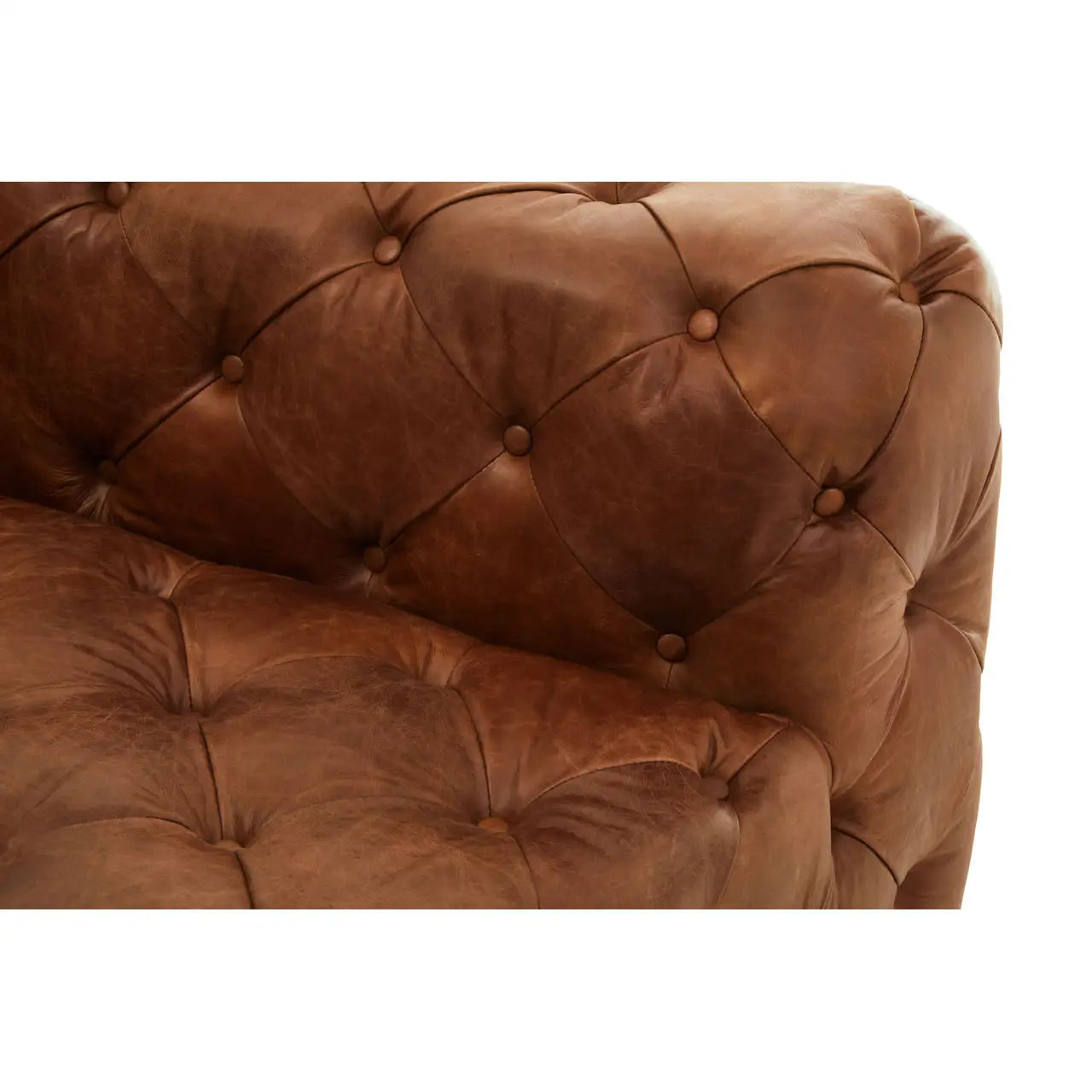 REGINA STUDIO Rancher | Brown Tufted Leather Modular Sofa | Right Arm | 2-Seater