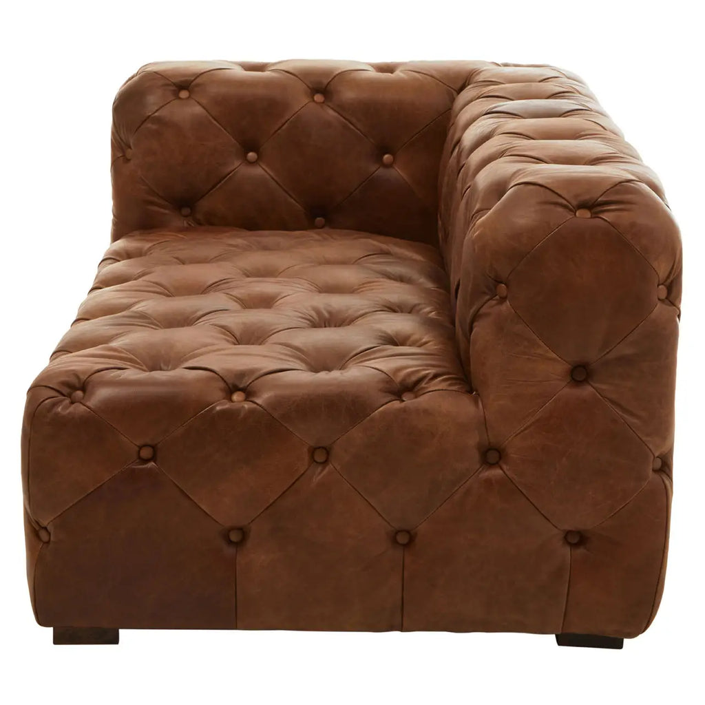 REGINA STUDIO Rancher | Brown Tufted Leather Modular Sofa | Right Arm | 2-Seater