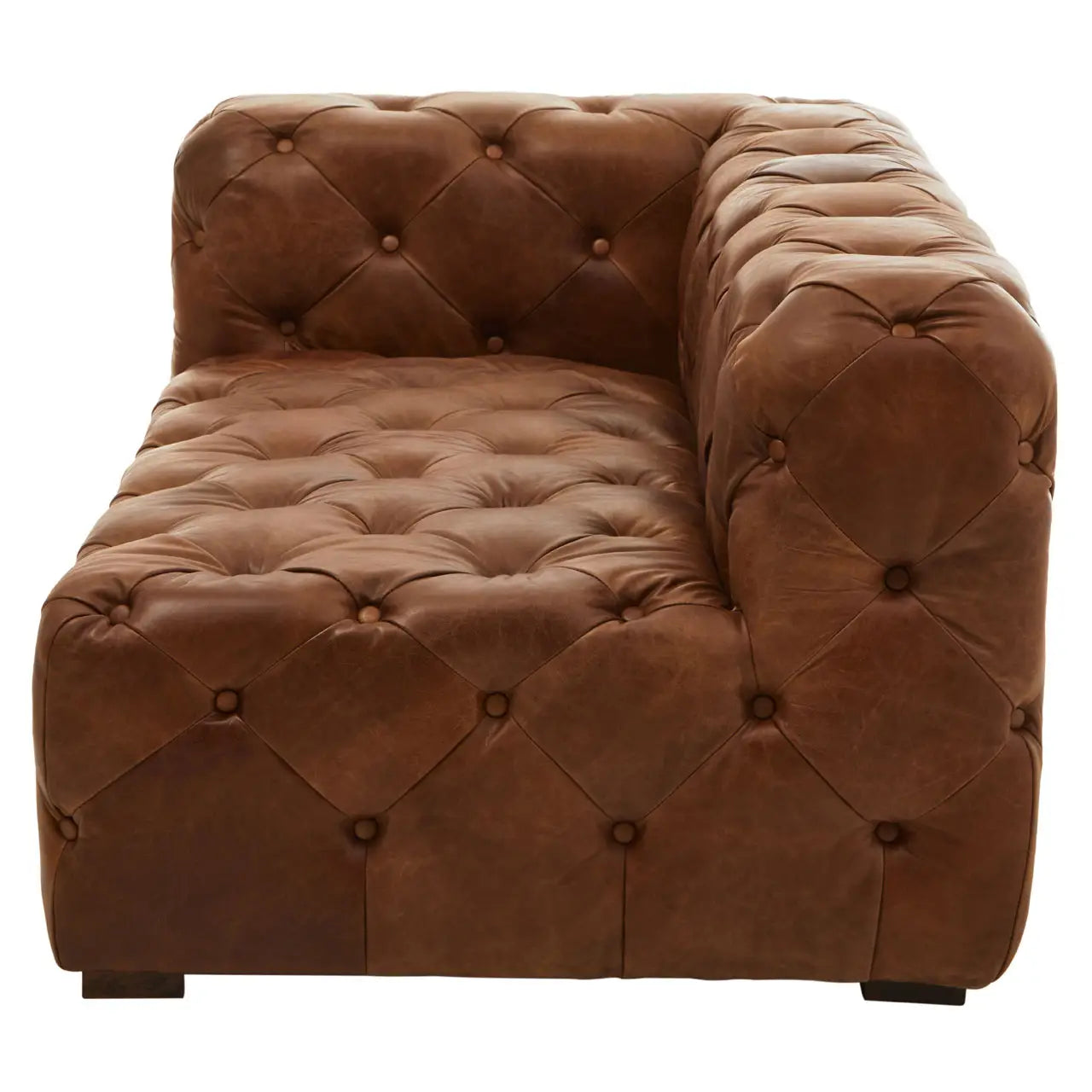 REGINA STUDIO Rancher | Brown Tufted Leather Modular Sofa | Right Arm | 2-Seater