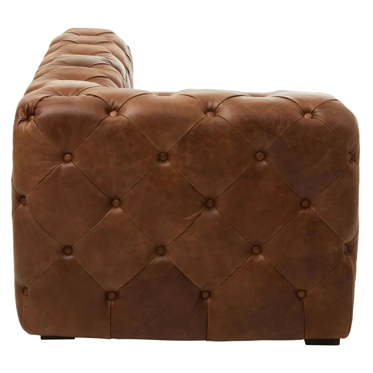 REGINA STUDIO Rancher | Brown Tufted Leather Modular Sofa | Right Arm | 2-Seater