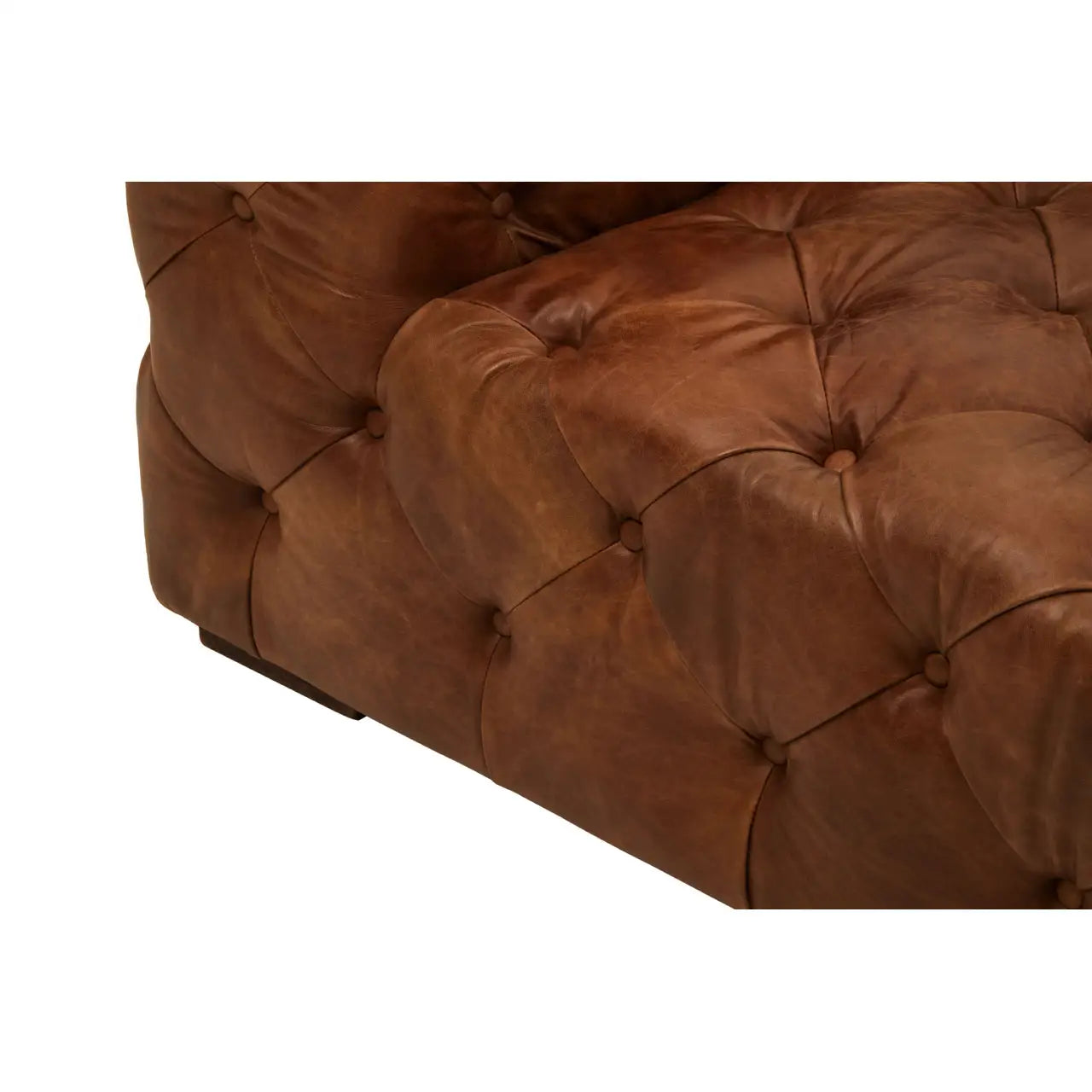 REGINA STUDIO Rancher | Brown Tufted Leather Modular Sofa | Right Arm | 2-Seater